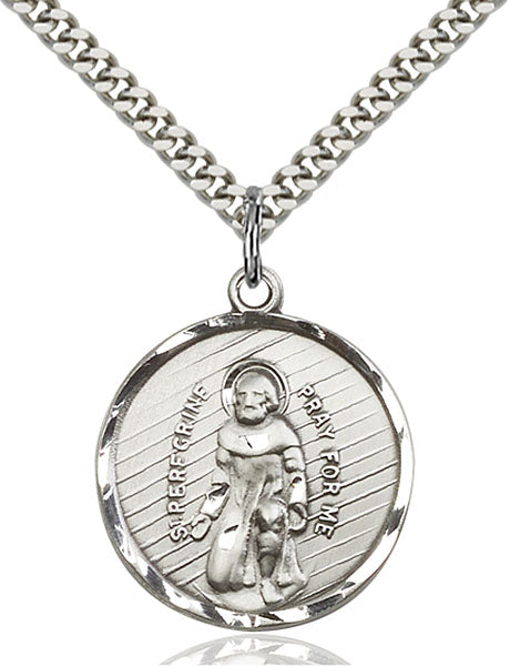 Sterling Silver Saint Perregrine Necklace Set