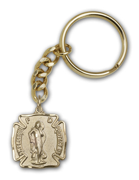 Antique Gold Saint Florian Keychain