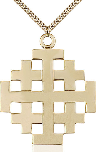 Gold-Filled Jerusalem Cross Necklace Set