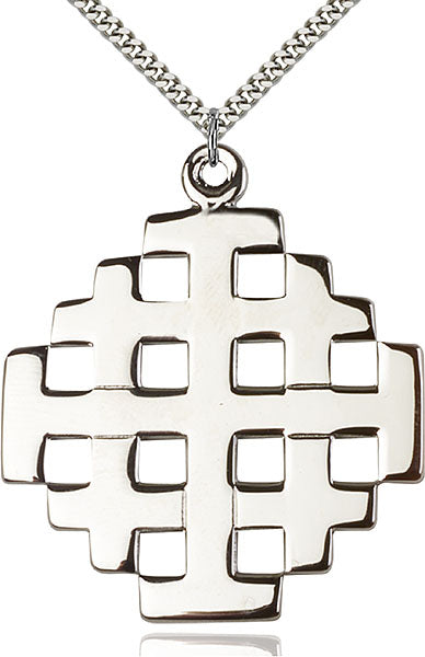 Sterling Silver Jerusalem Cross Necklace Set
