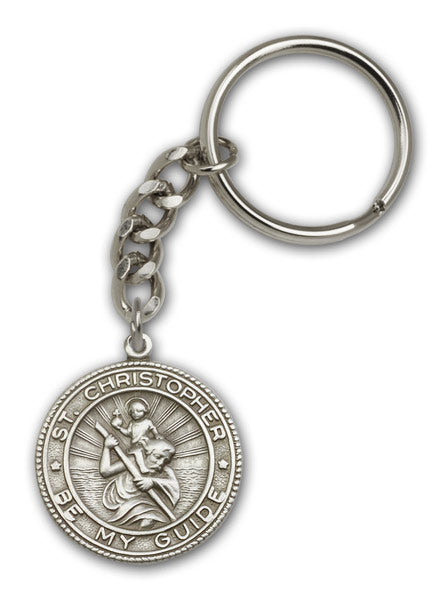 Antique Silver Saint Christopher Keychain