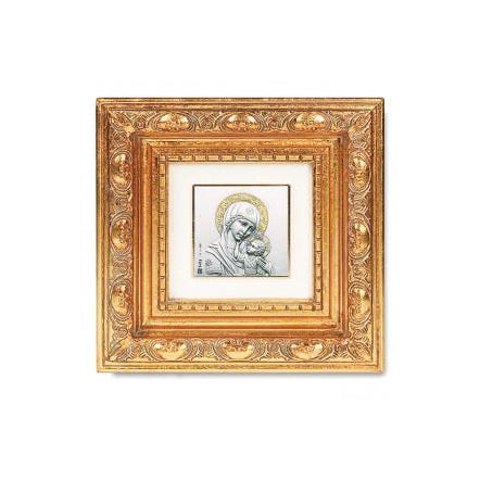 Gold Leaf Resin Framed Italian Art with Our Lady of the Passion Image
