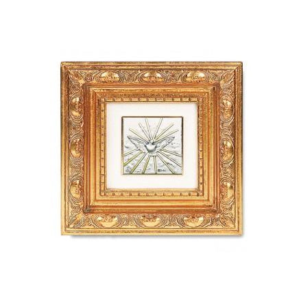Gold Leaf Resin Framed Italian Art with Holy Spirit Image