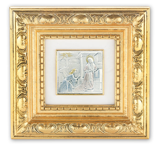 Gold Leaf Resin Framed Italian Art with The Annunciation Image