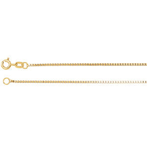 7-inch Box Bracelet with Spring Ring - 14K Yellow Gold