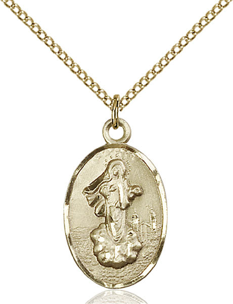 Gold-Filled Our Lady of Medugorje Necklace Set