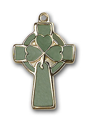 14K Gold Celtic Cross Pendant