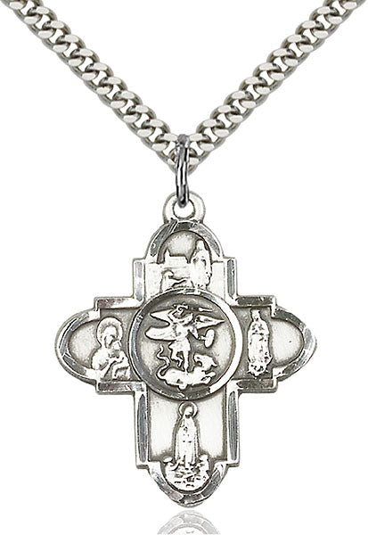 Sterling Silver Our Lady 5-Way Necklace Set