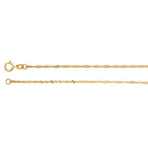 16-inch Singapore Chain with Spring Ring - 14K Yellow Gold