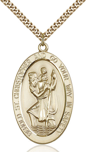 Gold-Filled Saint Christopher Necklace Set - Engrave it!