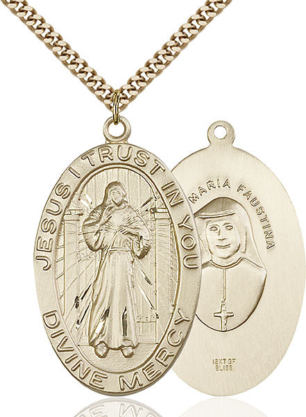 Gold-Filled Divine Mercy Necklace Set