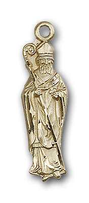 14K Gold Saint Patrick Pendant - Engravable