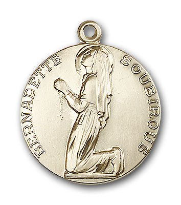 14K Gold Saint Bernadette Pendant - Engravable