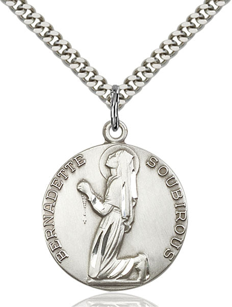 Sterling Silver Saint Bernadette Necklace Set