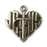 14K Gold Heart of Jesus and Cross Pendant