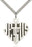 Sterling Silver Heart of Jesus and Cross Necklace Set