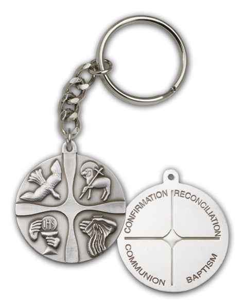 Antique Silver Christian Life Keychain