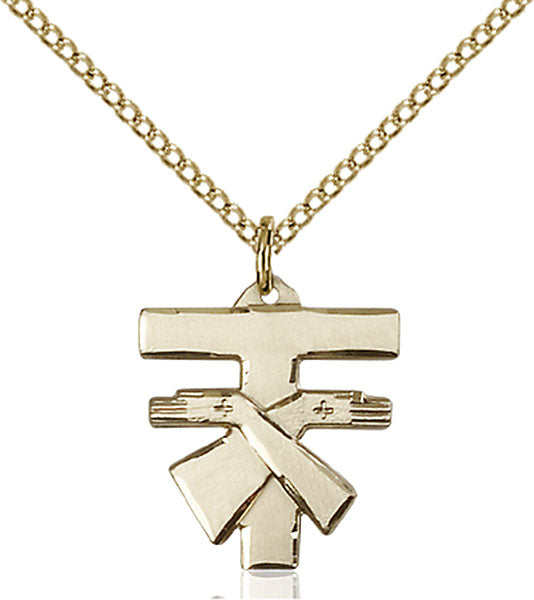 Gold-Filled Franciscan Cross Necklace Set
