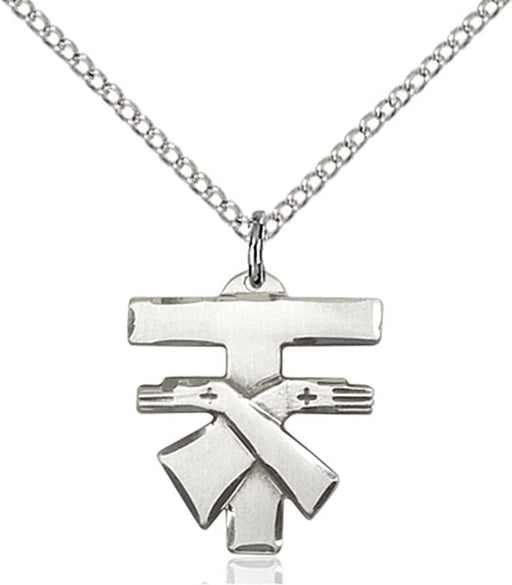 Sterling Silver Franciscan Cross Necklace Set