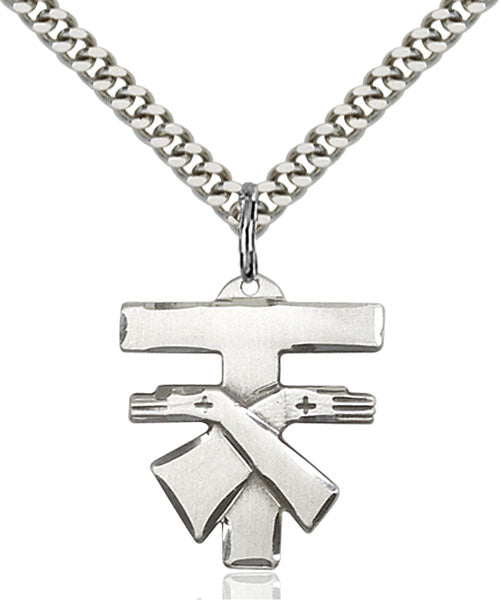 Sterling Silver Franciscan Cross Necklace Set