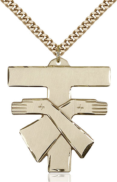 Gold-Filled Franciscan Cross Necklace Set