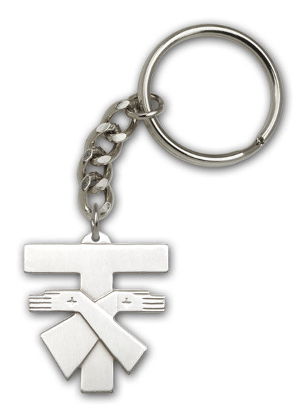 Antique Silver Franciscan Cross Keychain