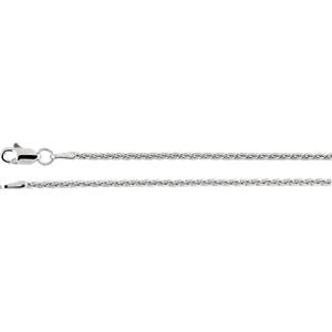 24-inch Wheat Chain with Lobster Clasp - 14K White Gold
