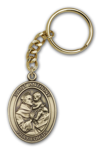 Antique Gold Saint Anthony Keychain