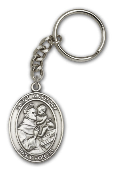 Antique Silver Saint Anthony Keychain