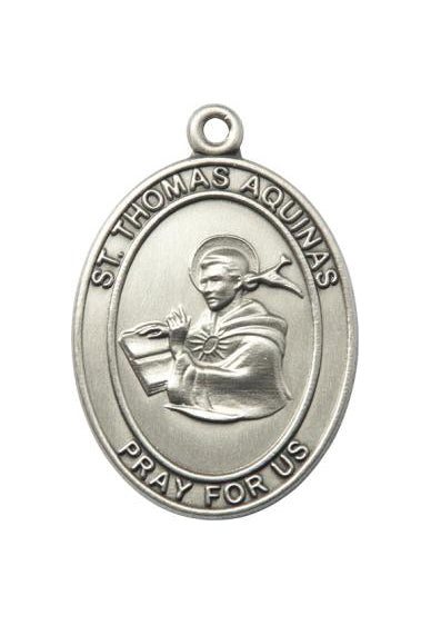 Silver Oxide Saint Thomas Aquinas Keychain