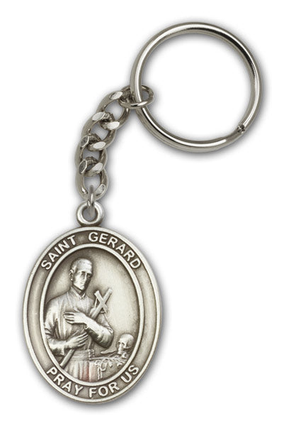 Antique Silver Saint Gerard Keychain