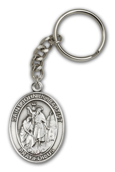 Antique Silver Saint John the Baptist Keychain