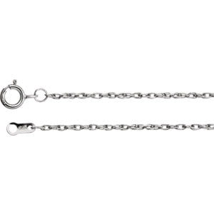 18-inch Rope Chain with Spring Ring - Platinum