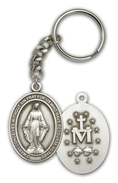Antique Silver Miraculous Keychain
