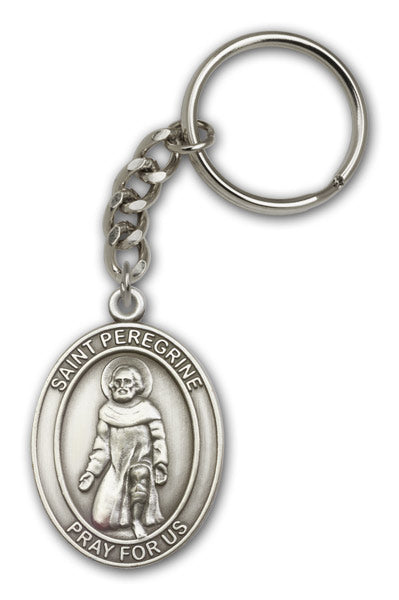 Antique Silver Saint Peregrine Keychain