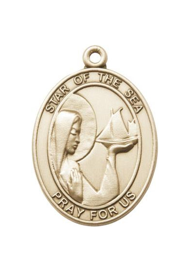 Gold Oxide Our Lady Star of the Sea Keychain