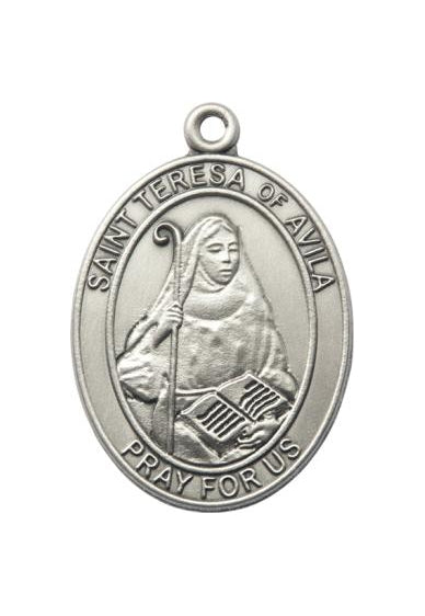 Silver Oxide Saint Teresa of Avila Keychain