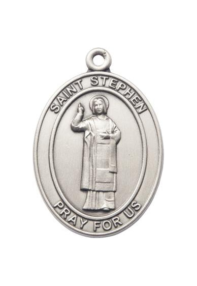 Silver Oxide Saint Stephen the Martyr Keychain