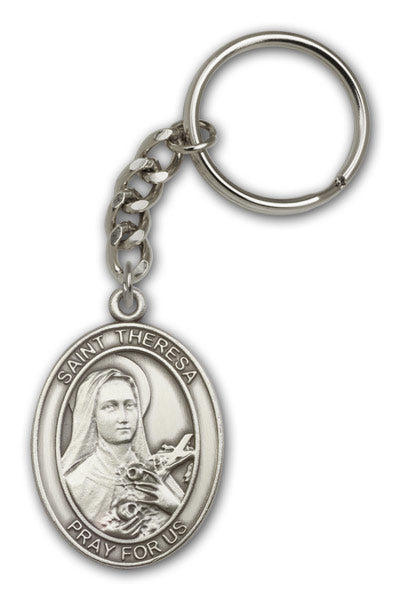 Antique Silver Saint Theresa Keychain