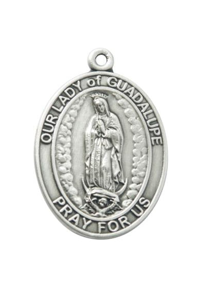 Silver Oxide Our Lady of Guadalupe Keychain