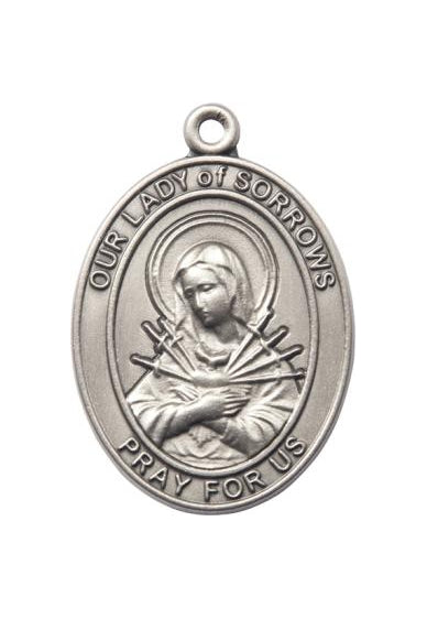 Silver Oxide Our Lady of Sorrows Keychain