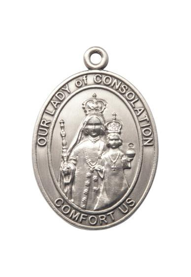Silver Oxide Our Lady of Consolation Keychain