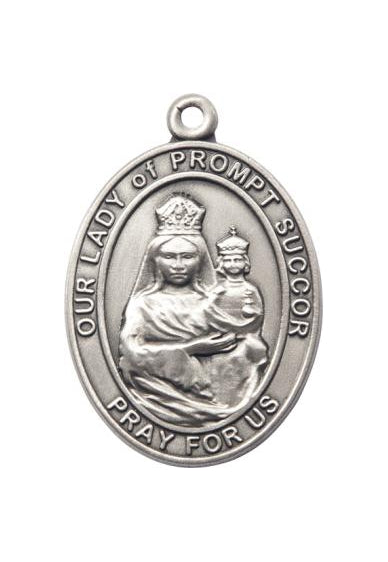 Silver Oxide Our Lady of Prompt Succor Keychain