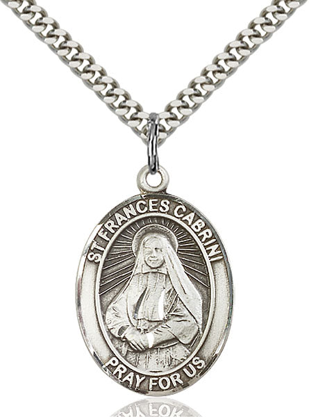 Sterling Silver Saint Frances Cabrini Necklace Set