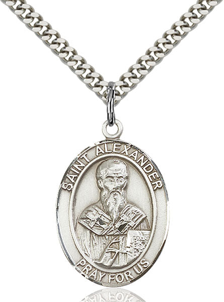 Sterling Silver Saint Alexander Sauli Necklace Set