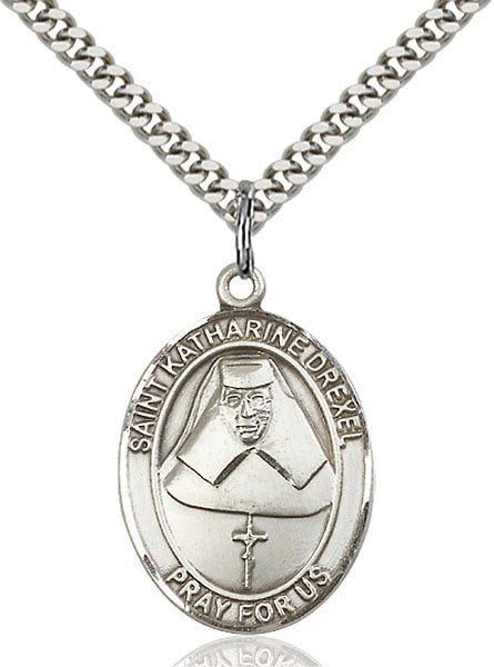 Sterling Silver Saint Katharine Drexel Necklace Set