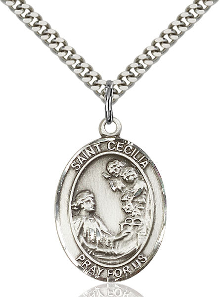 Sterling Silver Saint Cecilia Necklace Set