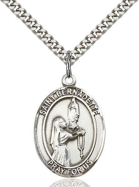 Sterling Silver Saint Bernadette Necklace Set
