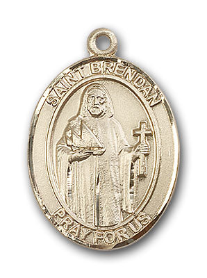14K Gold Saint Brendan the Navigator Pendant