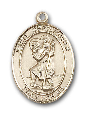 14K Gold Saint Christopher Pendant